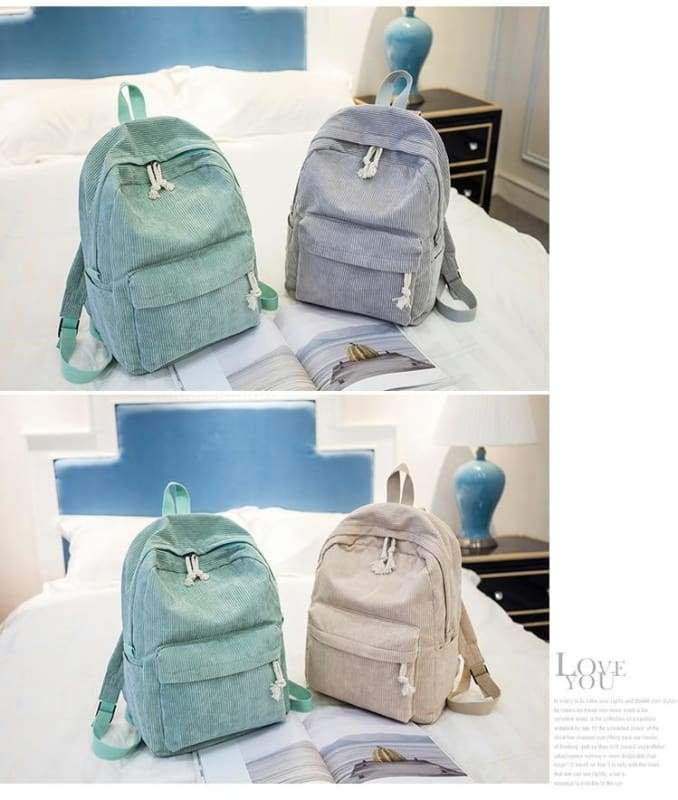 Preppy Style Soft Fabric Backpack Female - Backpacks