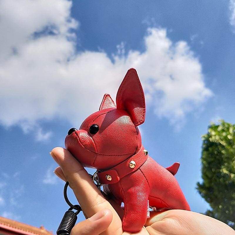 PU Leather Bulldog Keychain Holder - Key Chains