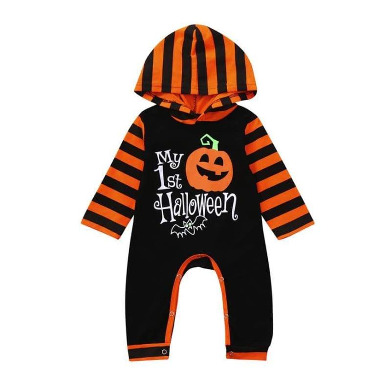 Pumpkin Hoodie Romper for Toddler - Rompers
