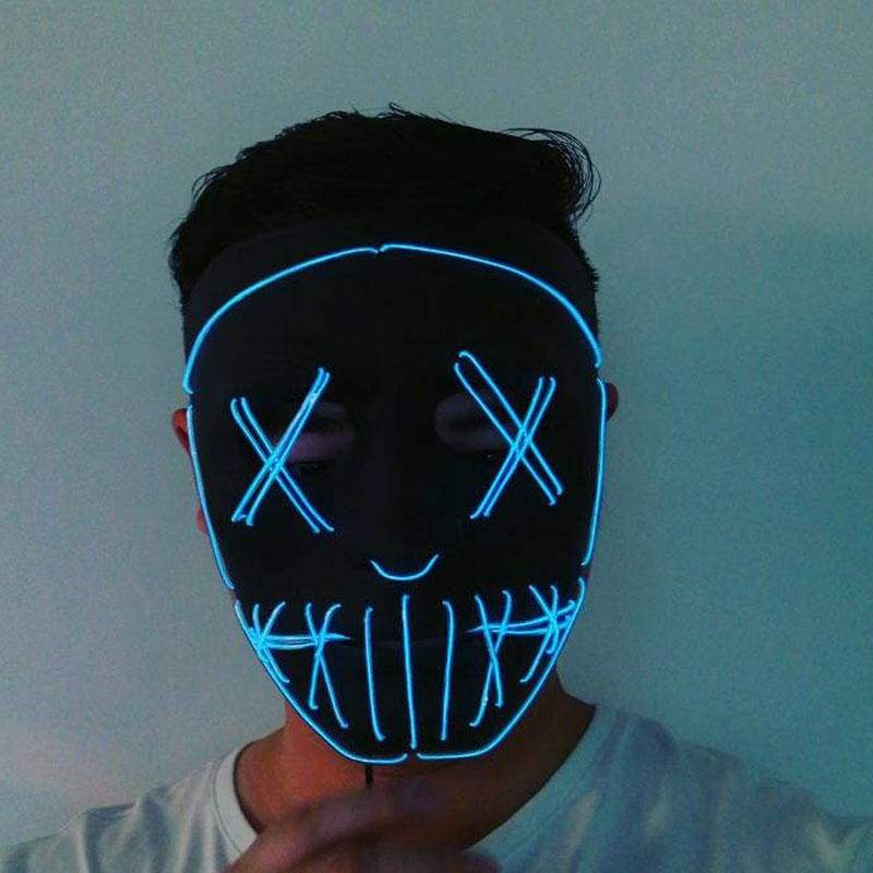 Purge horror led mask - blue / 2AA Battery Pack - LED Strips