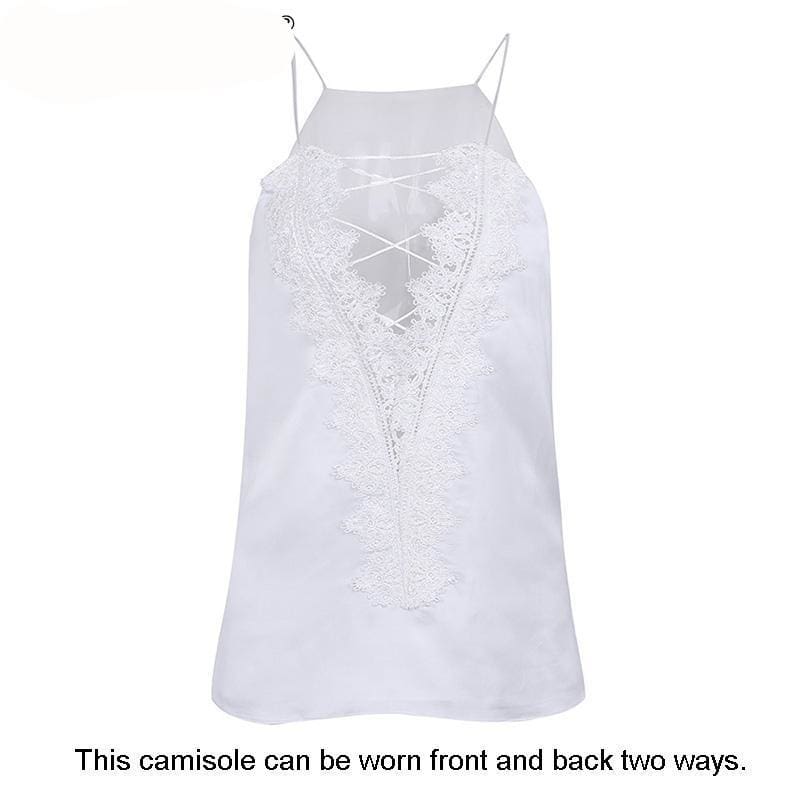 Reversible Laced Up Cami - White / M - Camis