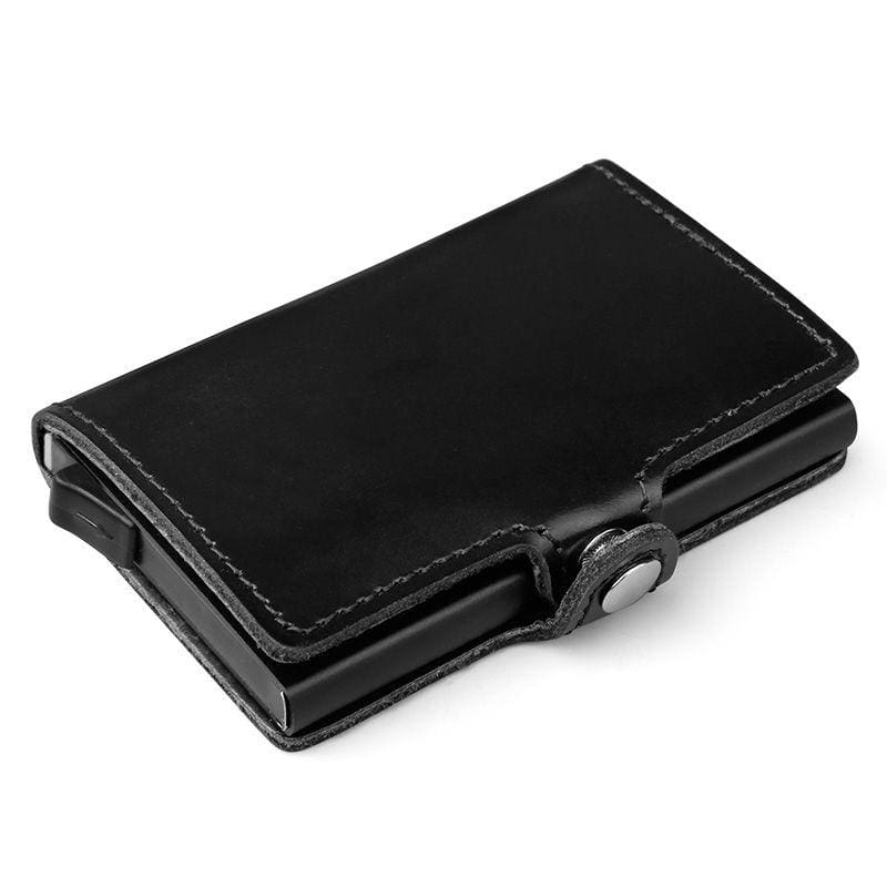 RFID Blocking Leather Wallet For Men - black - Card & ID Holders