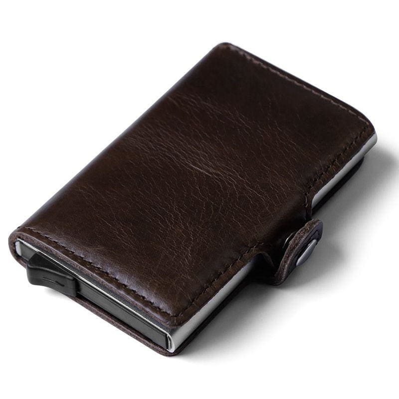 RFID Blocking Leather Wallet For Men - brown - Card & ID Holders