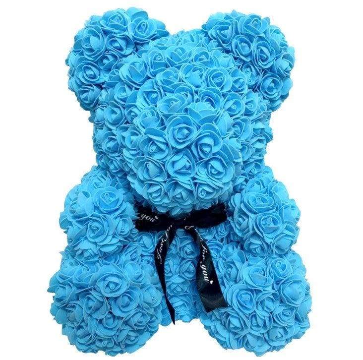 Rose Teddy Bear Just For You - 40cm blue bear - Teddy Bear