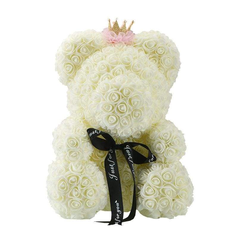Rose Teddy Bear Just For You - 40cm cream crown - Teddy Bear