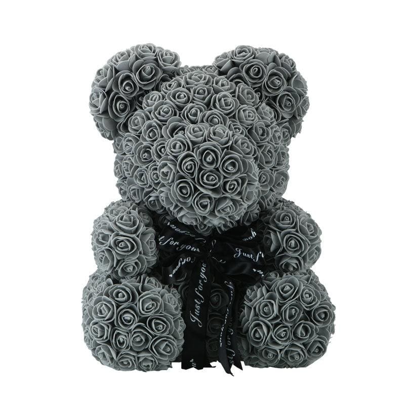 Rose Teddy Bear Just For You - 40cm grey bear - Teddy Bear