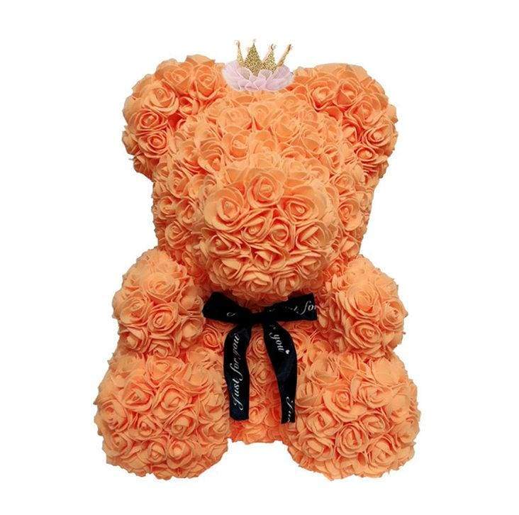 Rose Teddy Bear Just For You - 40cm orange crown - Teddy Bear