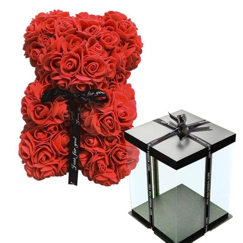 Rose Teddy Bear Valentines Day Gift - 25cm Red - Teddy Bear1