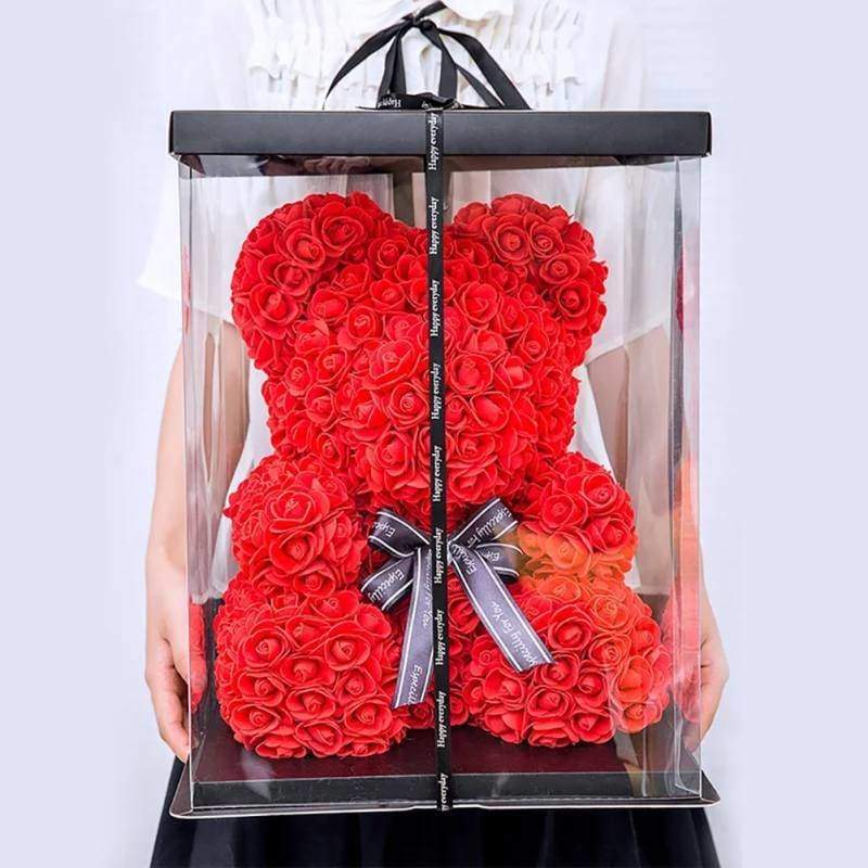 Rose Teddy Bear Valentines Day Gift - 38cm Red - Teddy Bear1
