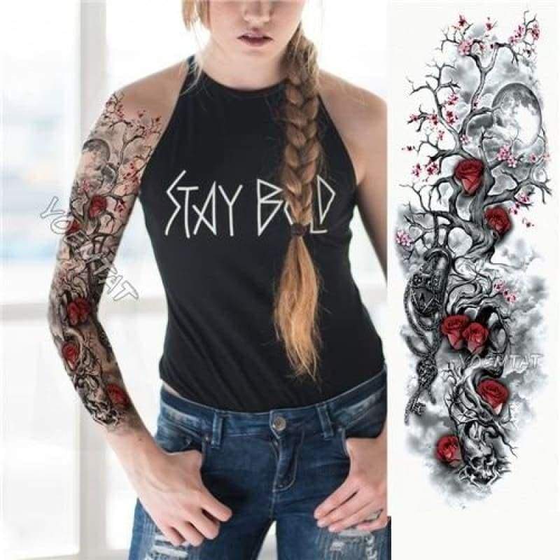 Sexy Large Arm Sleeve Tattoo - 05 - Temporary Tattoos