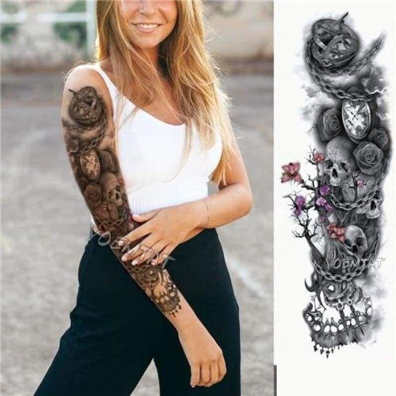 Sexy Large Arm Sleeve Tattoo - 07 - Temporary Tattoos