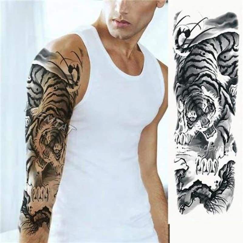 Sexy Large Arm Sleeve Tattoo - 14 - Temporary Tattoos