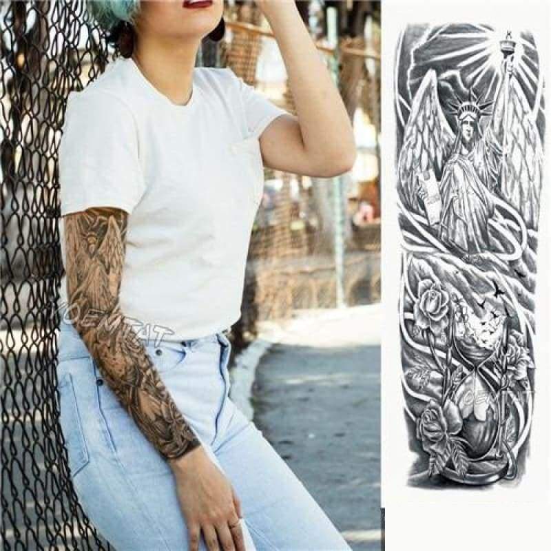 Sexy Large Arm Sleeve Tattoo - 15 - Temporary Tattoos
