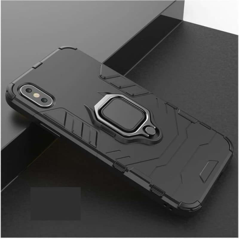 Shockproof Armor Phone Case For IPhone - Black With Bracket / For iphone 5 5s SE - Fitted Cases