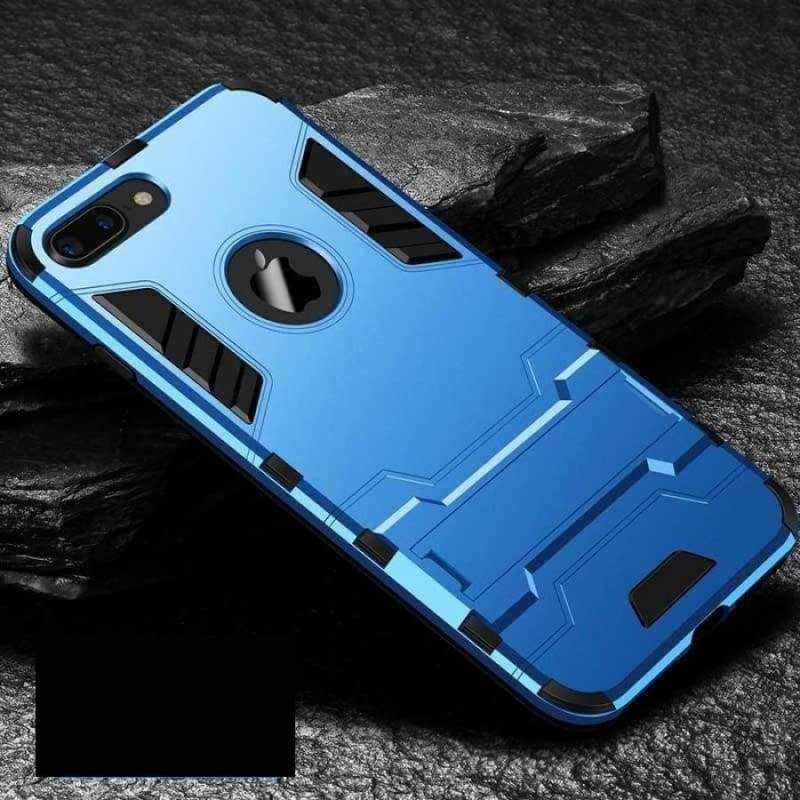 Shockproof Armor Phone Case For IPhone - Masonry Blue / For iphone X - Fitted Cases