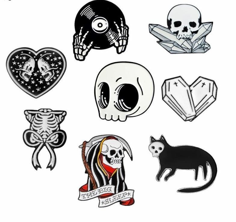 Skeleton Pin Brooches - Brooches