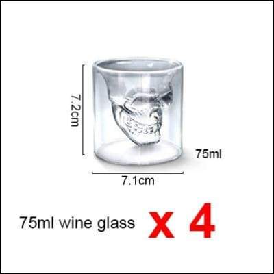 Skull head cup set Just For You - 75ml x 4 - Beer Steins