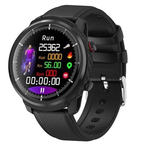 Smart Watch Waterproof Activity Tracker - leather strap black - Smart Watches1