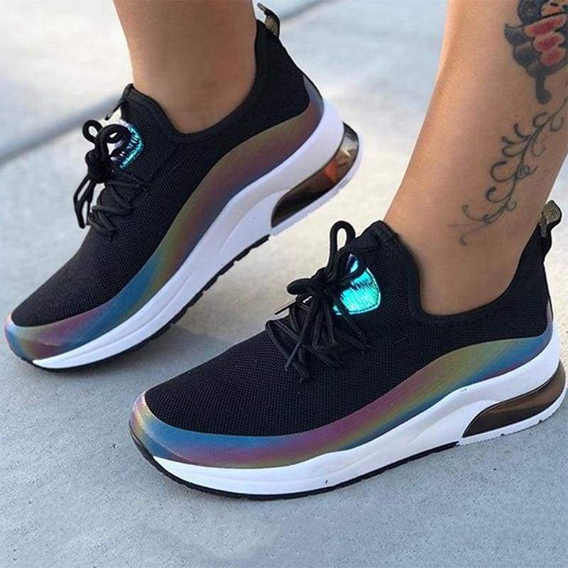 Sneaker Ladies Colorful Cool Shoes - Black / 35