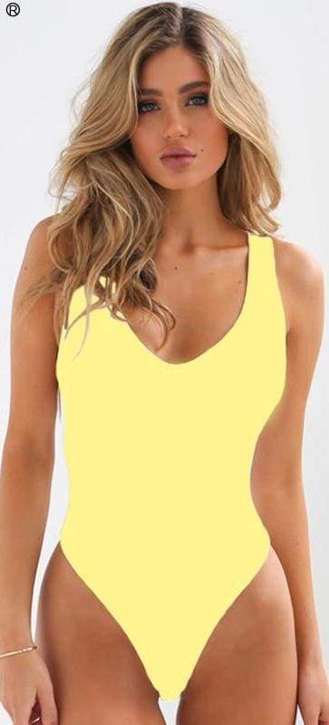 Sophie Backless Bodysuit - Yellow / M - Bodysuits