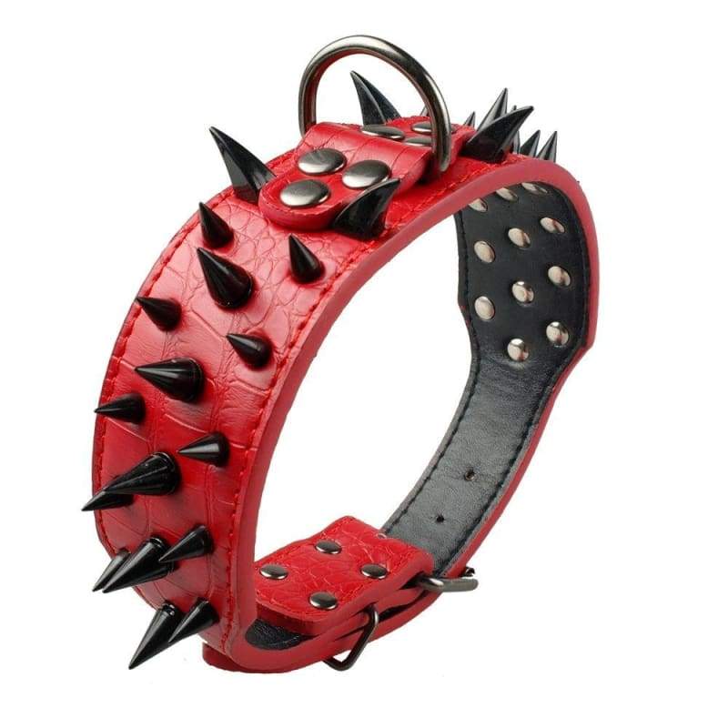 Spiked Studded Leather Dog Collar - Collars