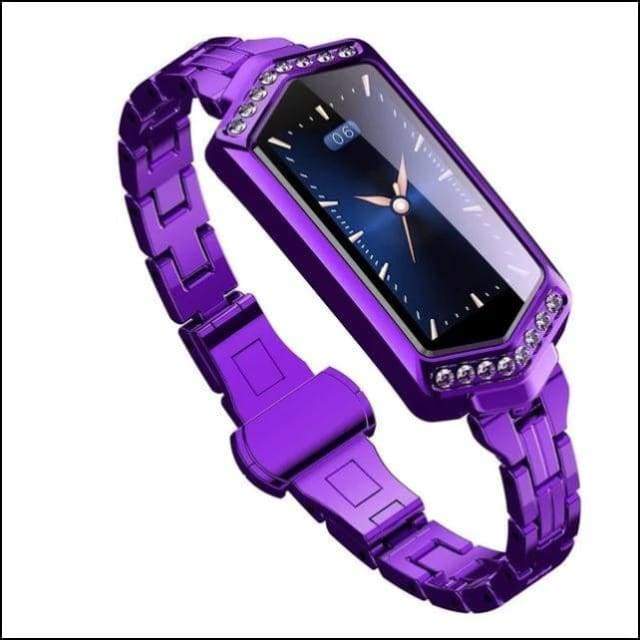 Sport Smart Watch Fitness Bracelet - B78 Purple Steel / with box add 8GB TF