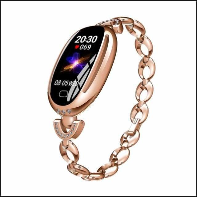 Sport Smart Watch Fitness Bracelet - E68 Gold Steel / with box add 16GB TF