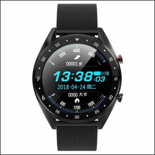 Sport Smart Watch Fitness Bracelet - L7 Black Steel / not have retail box
