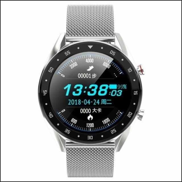 Sport Smart Watch Fitness Bracelet - L7 Silver Steel / not have retail box