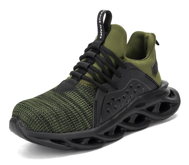 Steel Toe Cap Men Safety Shoes - Green / 5 - Safety Shoes