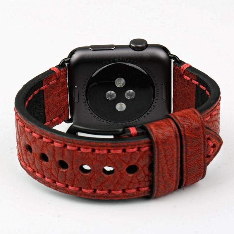 Stitched Leather Watch Bands For Apple Watch - Watchbands