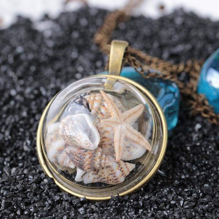 Summer Beach Shell Starfish Necklace - Chain Necklaces