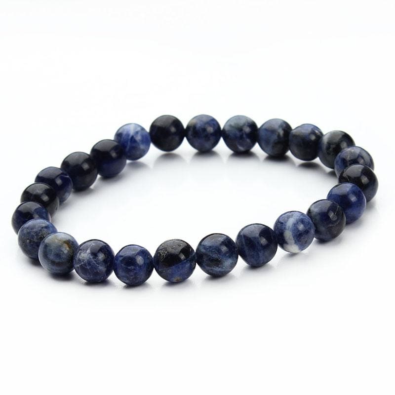 Summer Style Natural Stone Beads Bracelet - Blue Stripe - Charm Bracelets