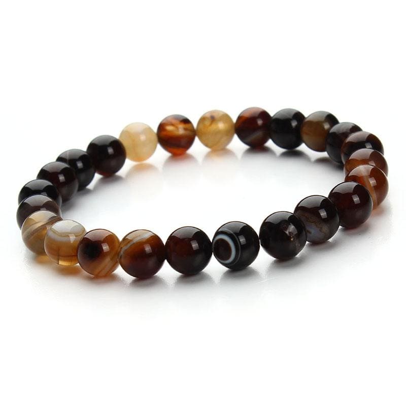 Summer Style Natural Stone Beads Bracelet - Deep coffee - Charm Bracelets