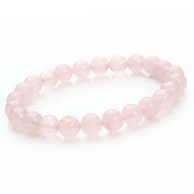 Summer Style Natural Stone Beads Bracelet - Pink Quartz - Charm Bracelets