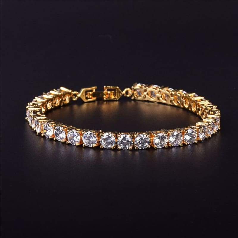 Tennis Chain Copper 24 Carat Gold Plated Bracelet - Chain & Link Bracelets