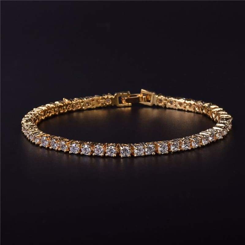 Tennis Chain Copper 24 Carat Gold Plated Bracelet - Chain & Link Bracelets