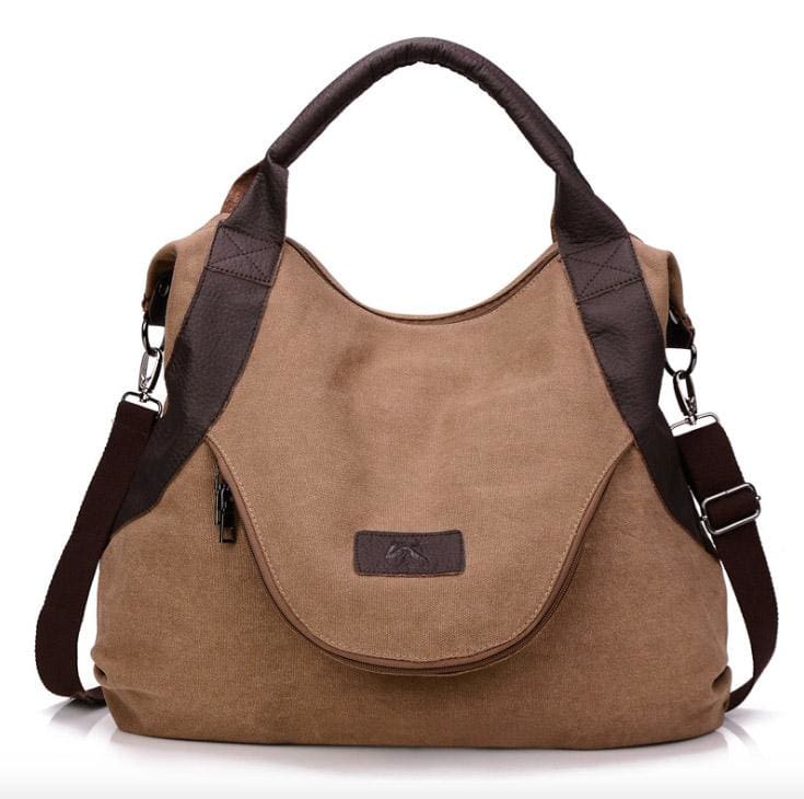 The canvas tote handbag - coffee large - Shoulder Bags