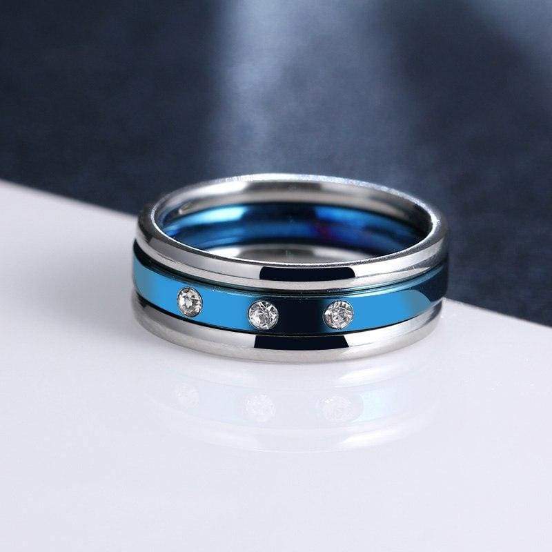 Three Circles Titanium Rings - 10 / Blue - Rings