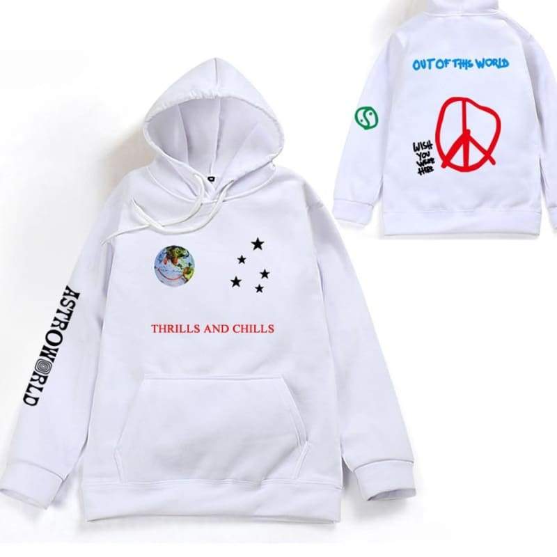 Thrills and Chills hip hop hoodies - WHITE / S - Hoodies & Sweatshirts