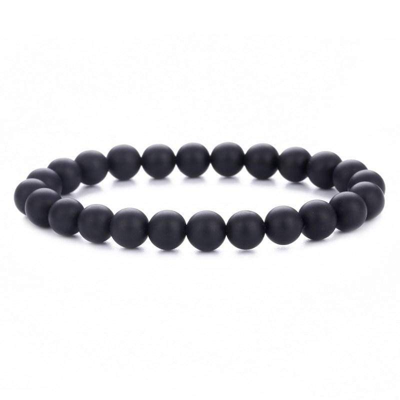 Transfer luck Purple Bracelet Chakra Yoga Beads - Matte black onyx - Strand Bracelets