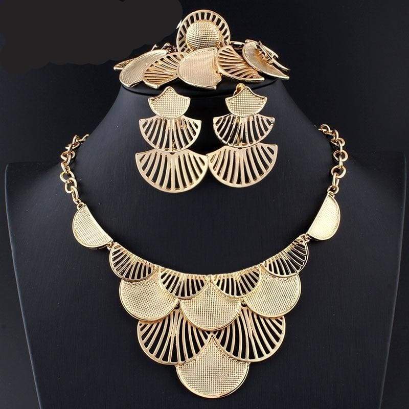 Turkish Leaf Necklace Earrings charm Set - Bridal Jewelry Sets