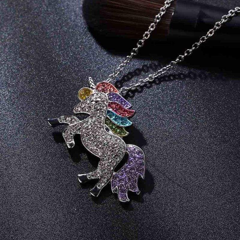 Unicorn Girls Rainbow Pendant - Pendant Necklaces