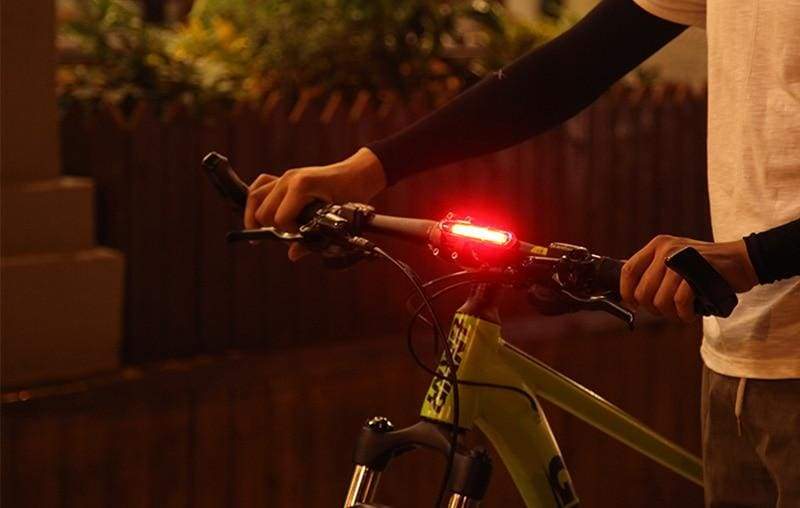 USB Front Rear Rechargeable Bicycle Light - Red White blue - Bicycle Light
