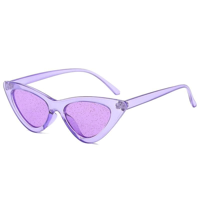 Vintage Women Sunglasses - Purple Glitter - Sunglasses
