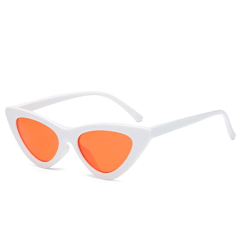 Vintage Women Sunglasses - White frame Orange - Sunglasses