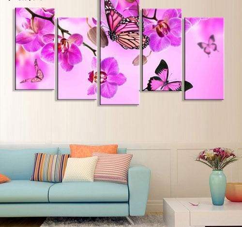 Wall Picture canvas painting HD print - 20x60cmx1 20x40cmx4 / Black - Painting & Calligraphy