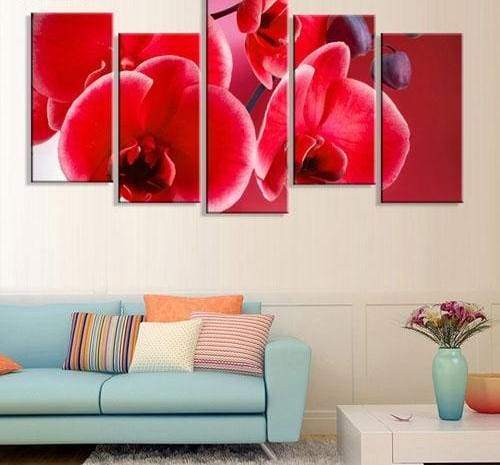 Wall Picture canvas painting HD print - 20x60cmx1 20x40cmx4 / Brown - Painting & Calligraphy