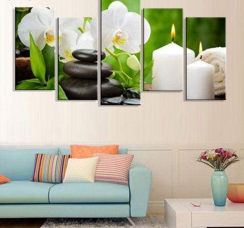 Wall Picture canvas painting HD print - 20x60cmx1 20x40cmx4 / Multi - Painting & Calligraphy
