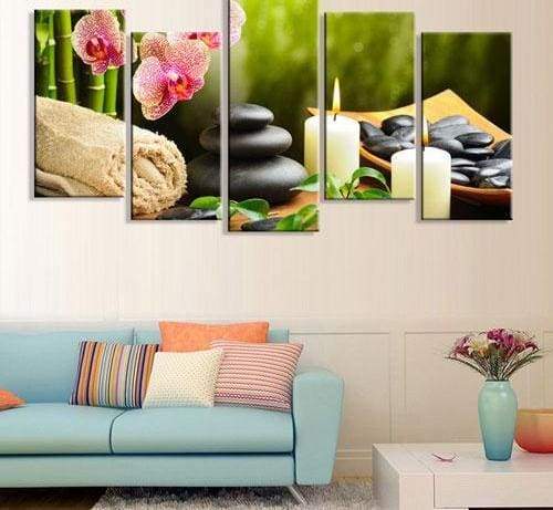 Wall Picture canvas painting HD print - 20x60cmx1 20x40cmx4 / White - Painting & Calligraphy